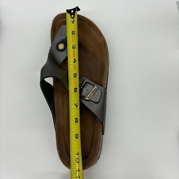 SoftMoc Flat Slip on Padded Footbed Pewter Leather Thong Sandal  Buckle Size 11 - Picture 13 of 14